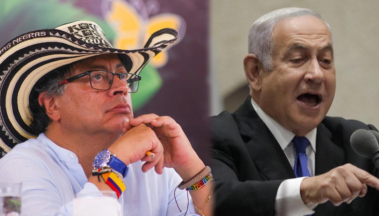 El Presidente Gustavo Petro y el primer ministro israelí, Benjamin Netanyahu.