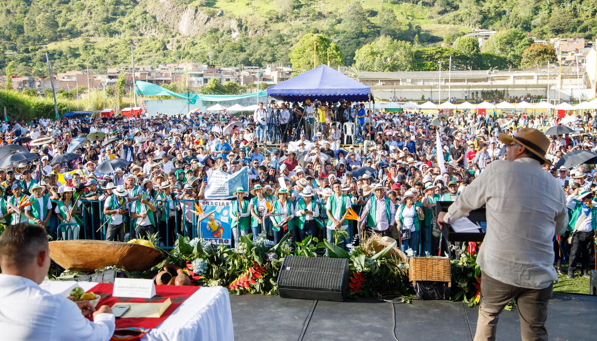 El Presidente Gustavo Petro durante un evento en Nariño.