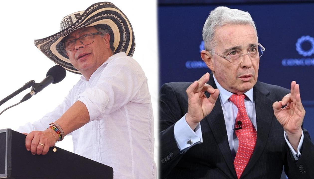 El Presidente Gustavo Petro y Álvaro Uribe.