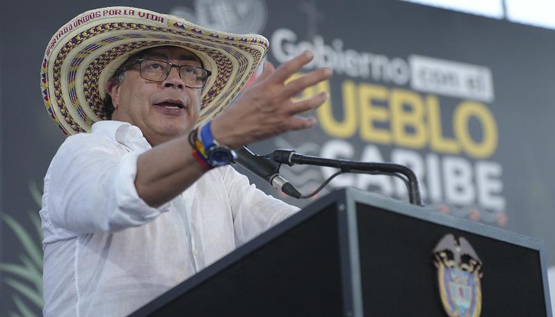 Gustavo Petro, Presidente de Colombia, hoy martes en Ayapel