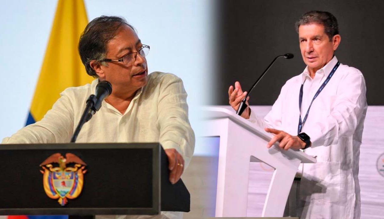 El Jefe de Estado, Gustavo Petro, y el presidente de Fedegan, José Félix Lafaurie