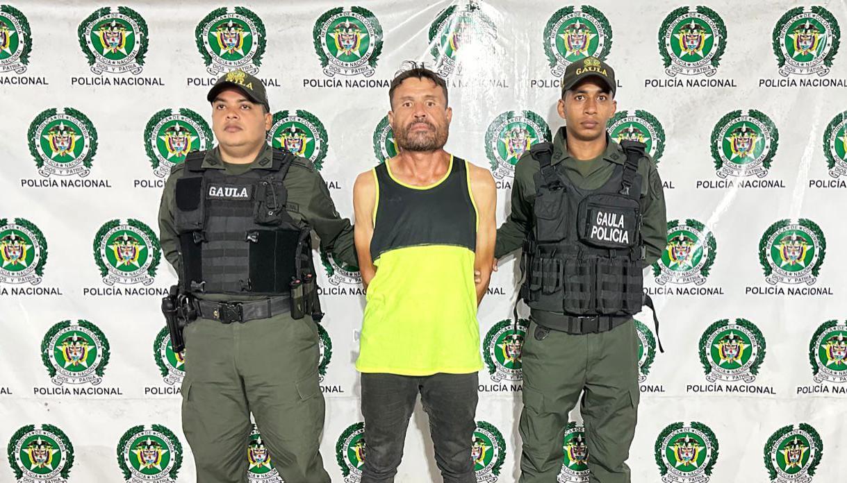 Winston de Jesús Pinzón Coronado cuando fue capturado. 