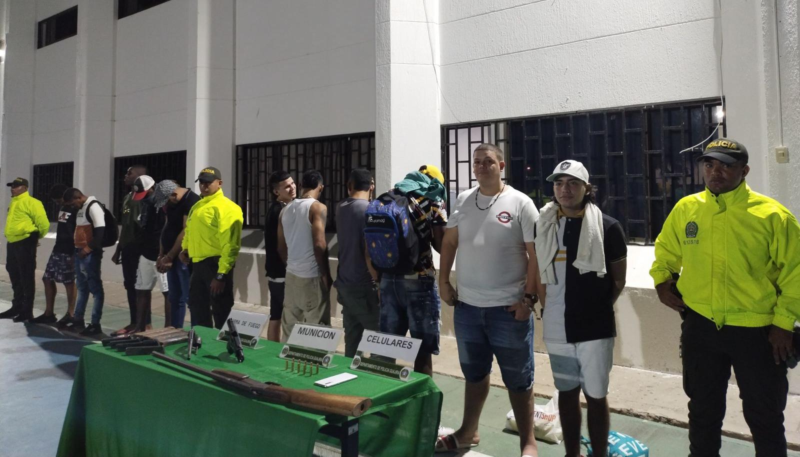 Algunos de los capturados en Riohacha y San Juan del Cesar
