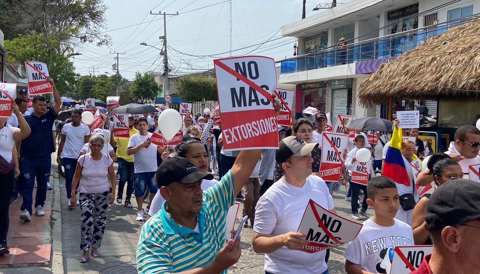 Marcha contra la extorsión. 