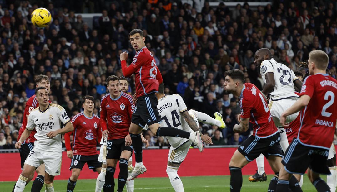 El segundo gol del Real Madrid, tras un cabezazo de Antonio Rudiger, que pegó en el cuerpo de Guaita.