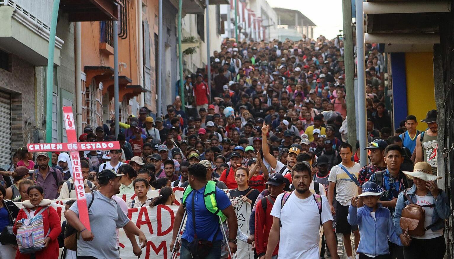 La movilización masiva partió de partieron este domingo de la ciudad fronteriza de Tapachula, en el sureño estado de Chiapas