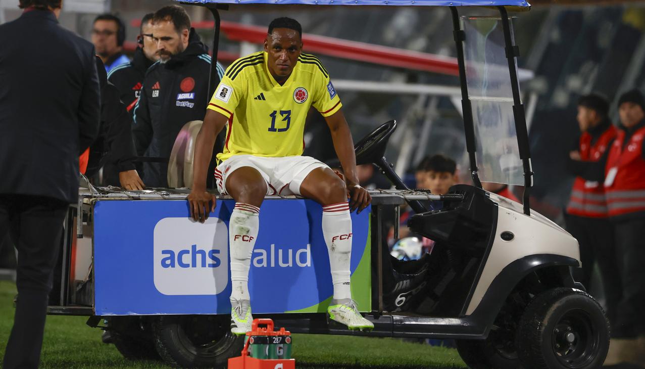 Yerry Mina no estará con Colombia contra España y Rumania. 