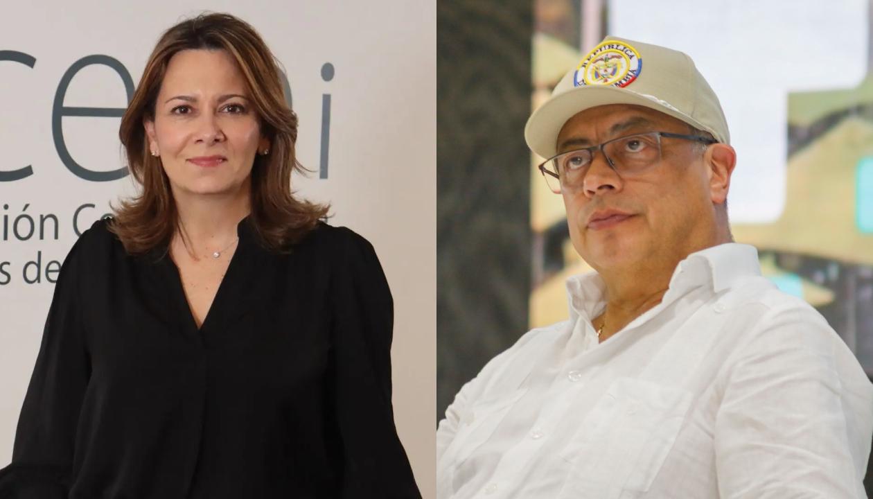 Ana María Vesga, presidenta de Acemi, y el Presidente Gustavo Petro.