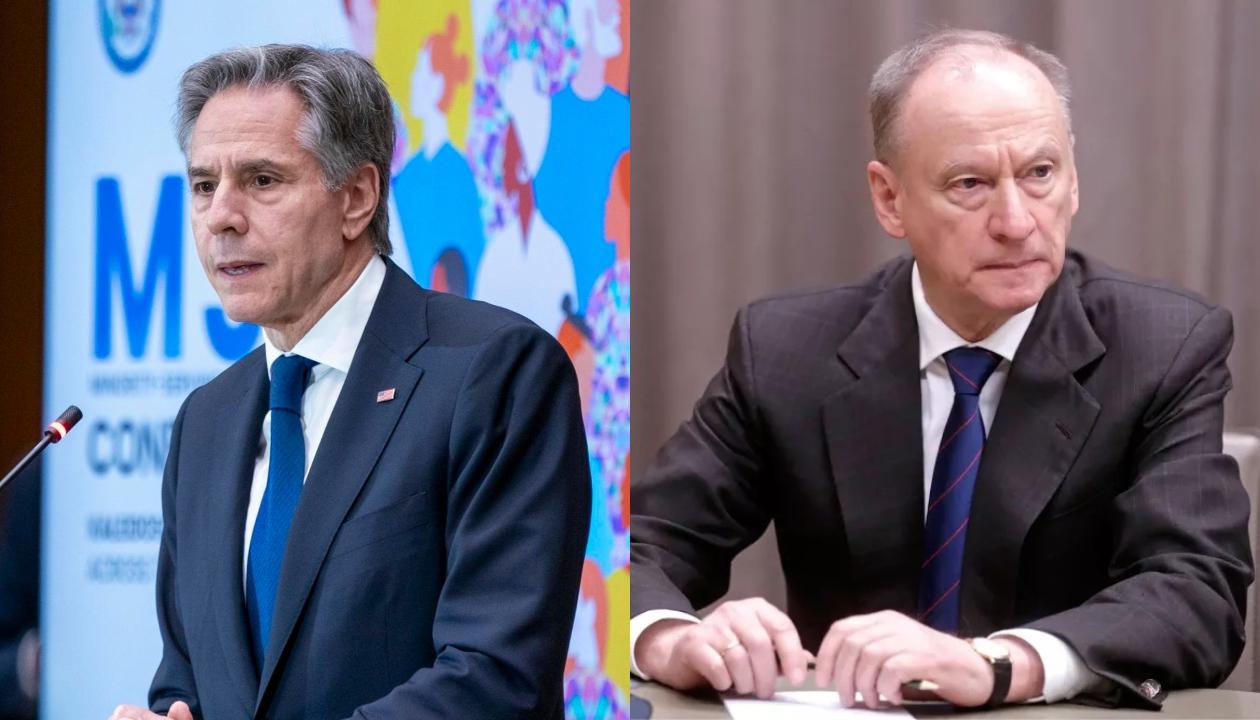 El secretario de Estado de EE.UU., Antony Blinken, y el secretario del Consejo de Seguridad de Rusia, Nikolái Pátrushev.