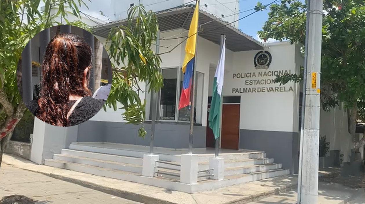 Mamá de la auxiliar en Medicina Legal (círculo) y la estación de Palmar de Varela, donde habrían ocurrido los hechos. 