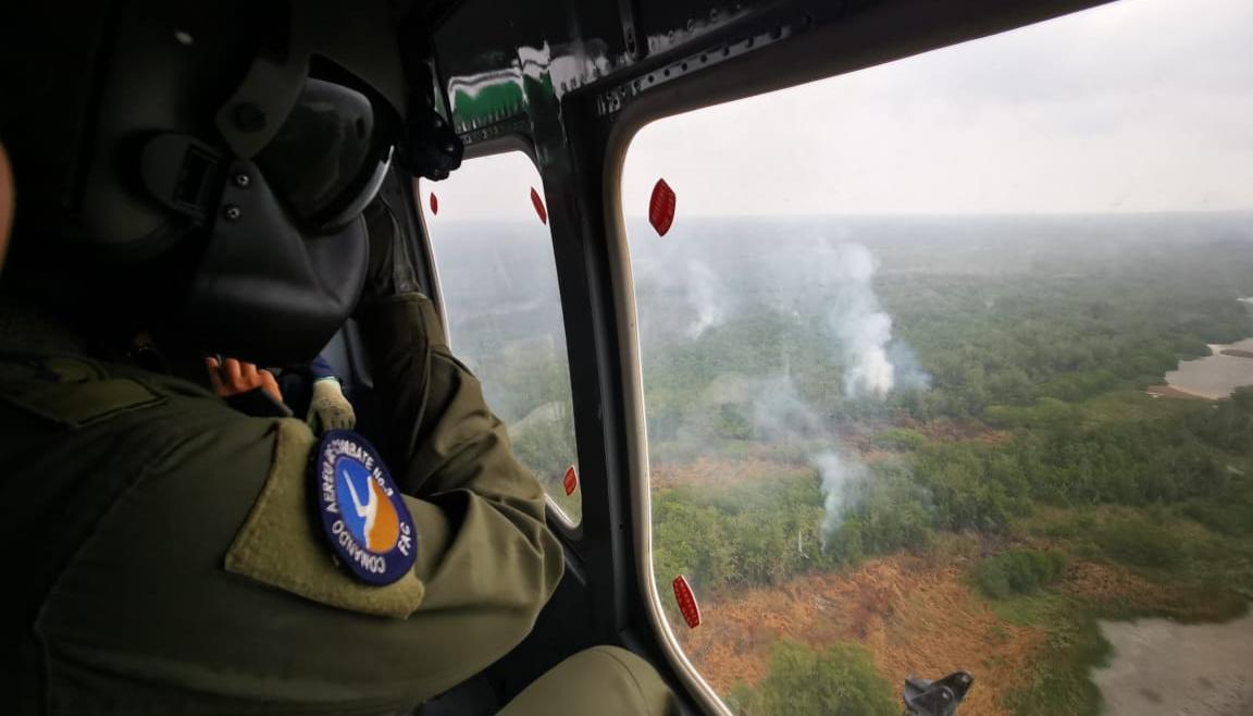 La FAC dispuso de un helicóptero 212 del Comando Aéreo de Combate No. 3.