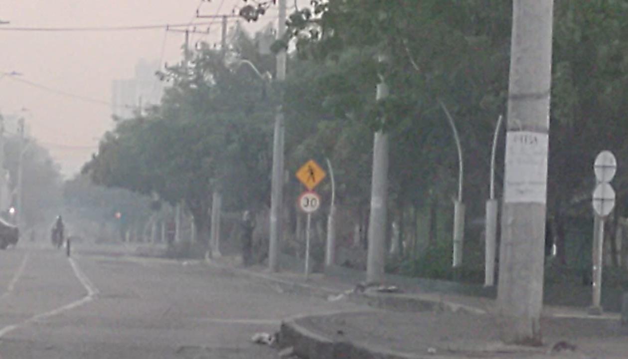 Humo en el sector del Centro de Barranquilla.