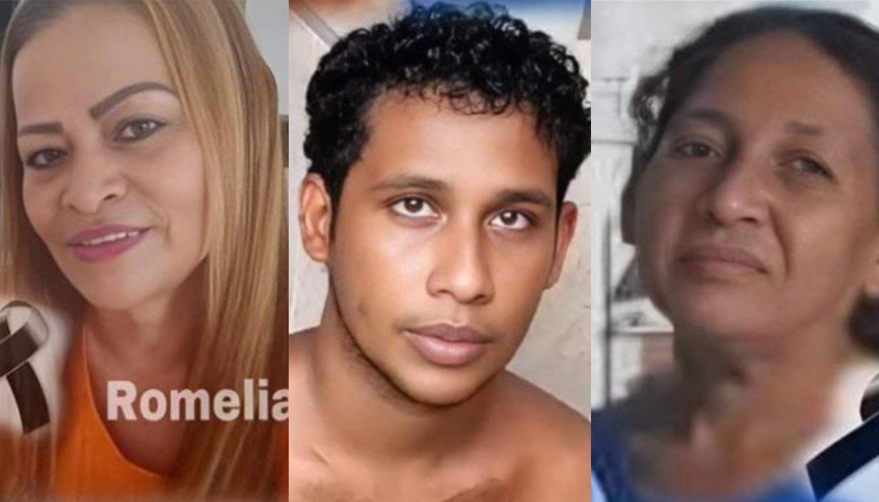 El presunto homicida y las dos mujeres asesinadas. 