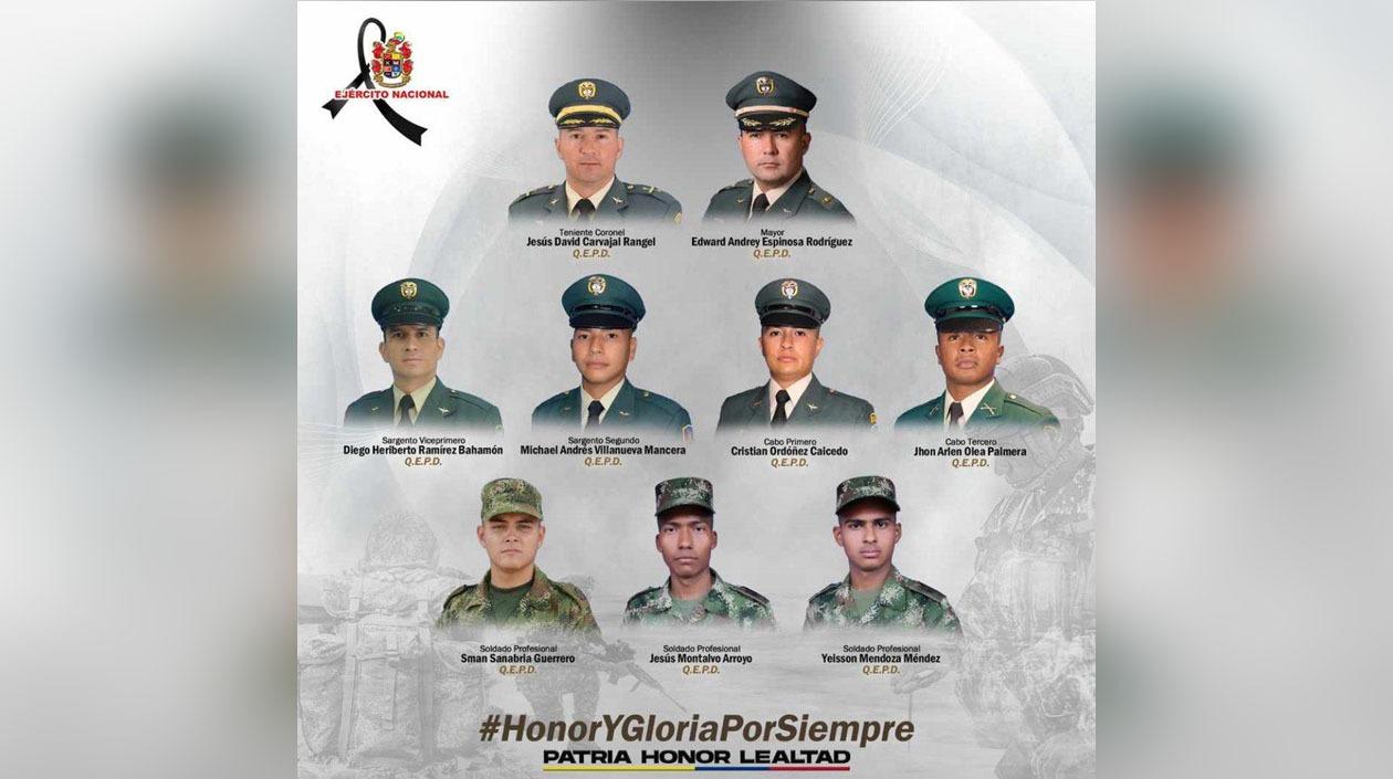 Víctimas del accidente aéreo.