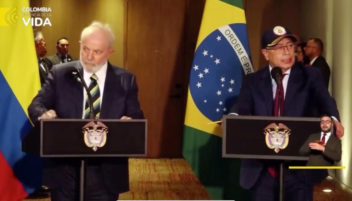 Los presidentes de Brasil, Luiz Inácio Lula da Silva, y Colombia, Gustavo Petro. 