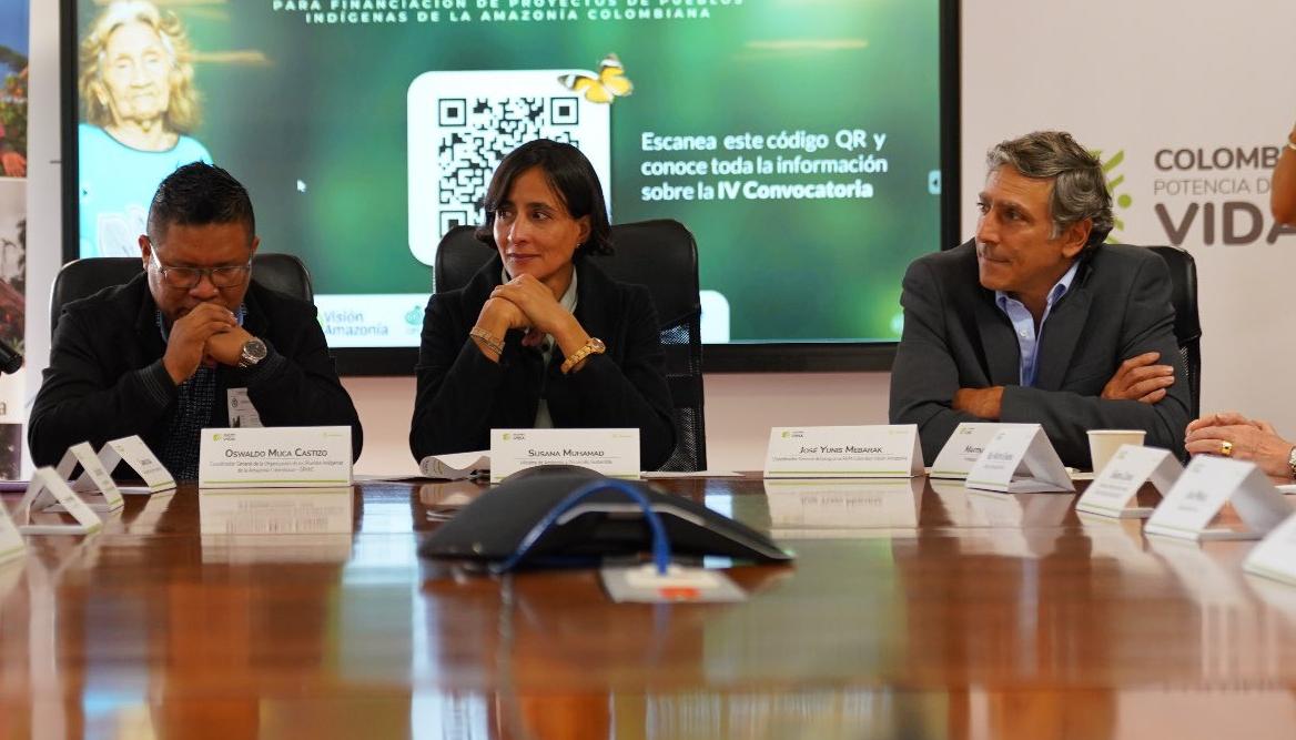 La ministra de Ambiente, Susana Muhamad, en la rueda de prensa sobre la crítica situación por efectos de 'El Niño'