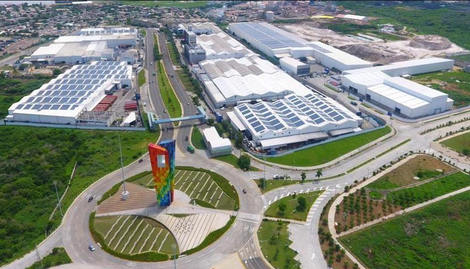 Vista aérea de la compañía barranquillera Tecnoglass