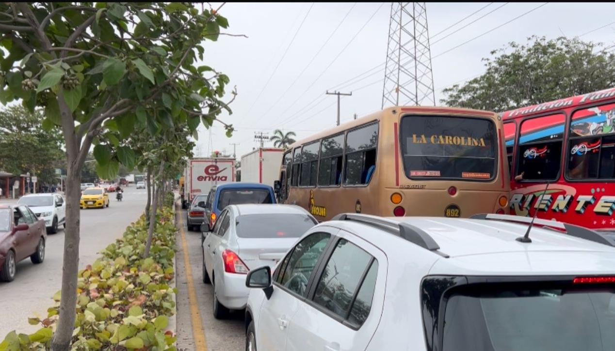 Imagen del impresionante trancón.