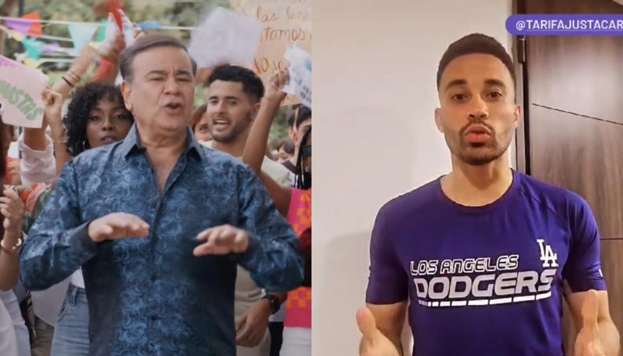 El artista Iván Villazón y el arquero José Luis Chunga.
