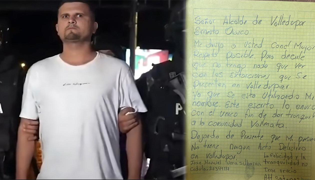 José Manuel Vega Sulbarán, alias ‘Satanás’, y la carta que envió al alcalde de Valledupar