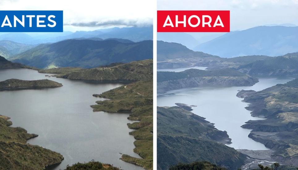 Panorama en Chingaza en un "antes" y en la actualidad.