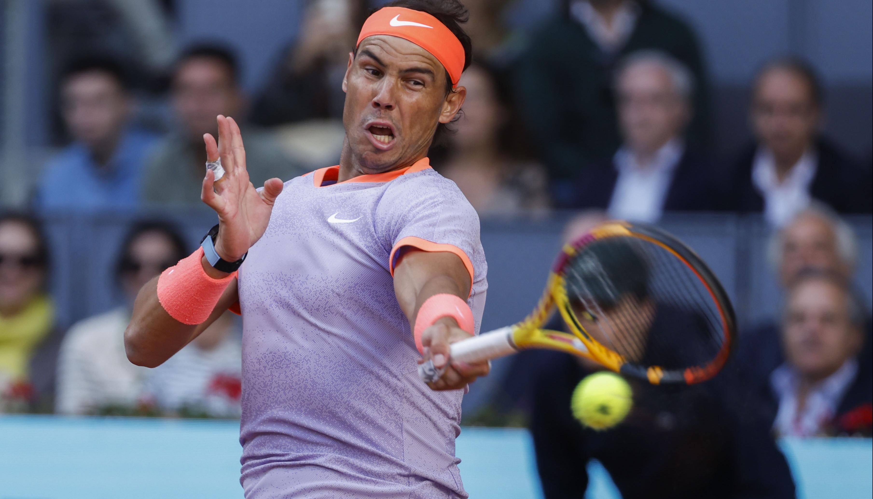 Rafa Nadal durante su partido contra el estadounidense Darwin Blanch.