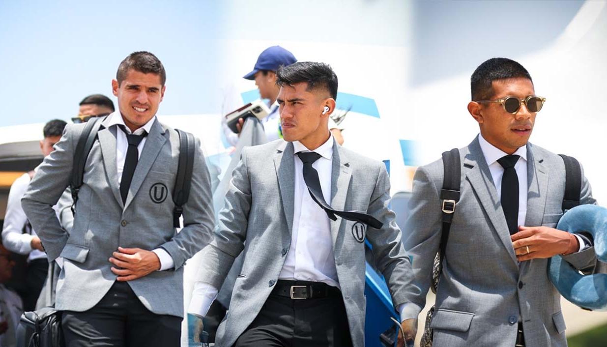 Jugadores de Universitario de Deportes a su llegada a Barranquilla. 