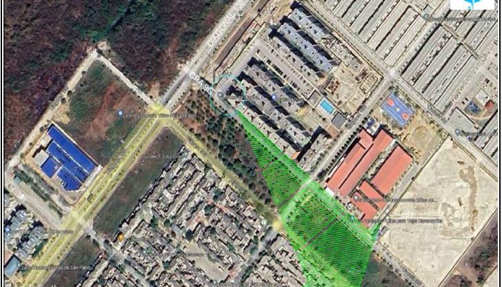 Zona donde se realizará el cierre de vías en la Urbanización Caribe Verde. 