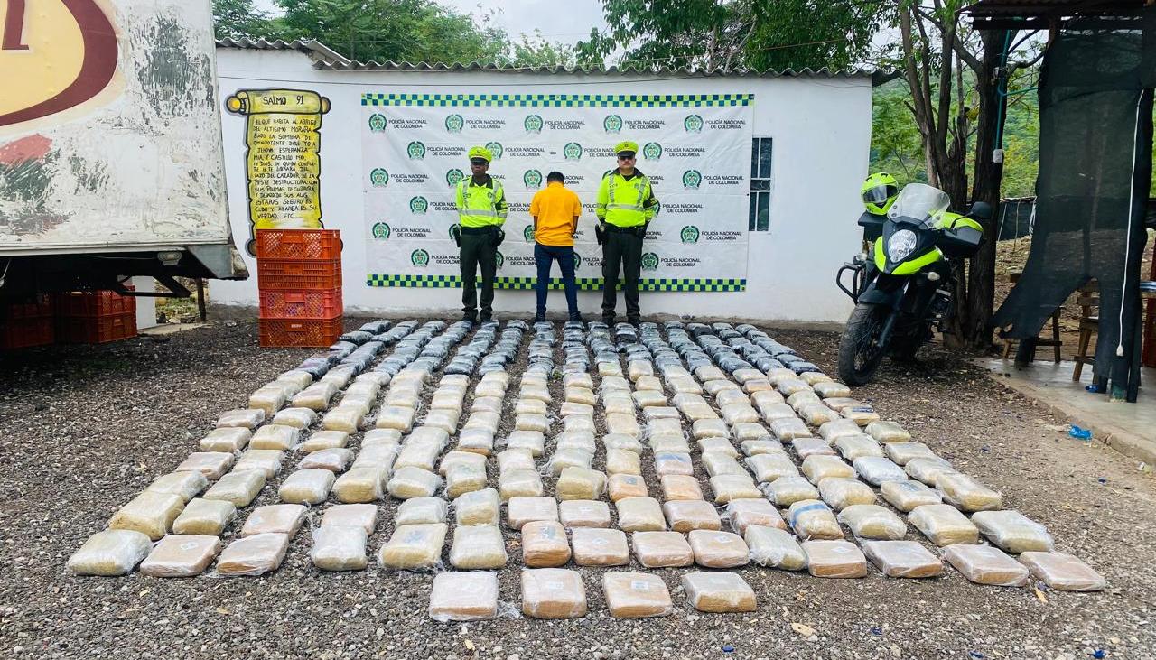 La incautación se registró en la vía Distracción a Cuestecitas. 