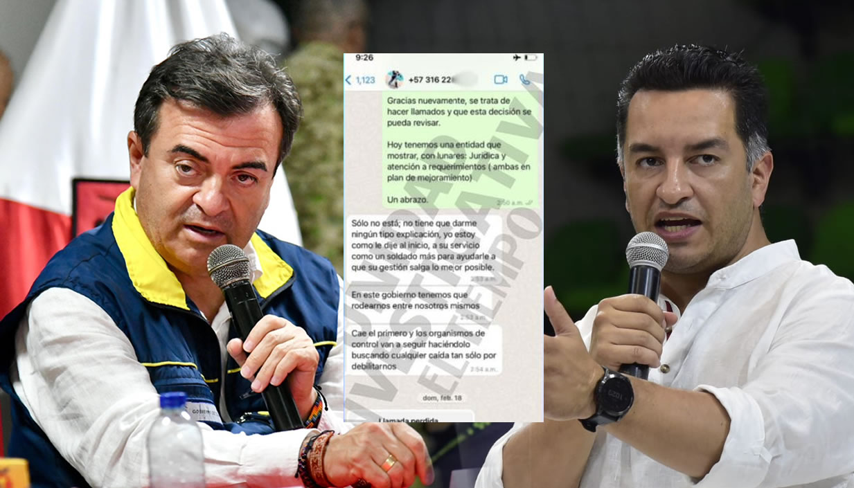 Olmedo López y y el secretario de Transparencia, Andrés Idárraga