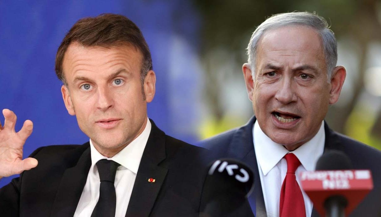 Emmanuel Macron y Benjamín Netanyahu.