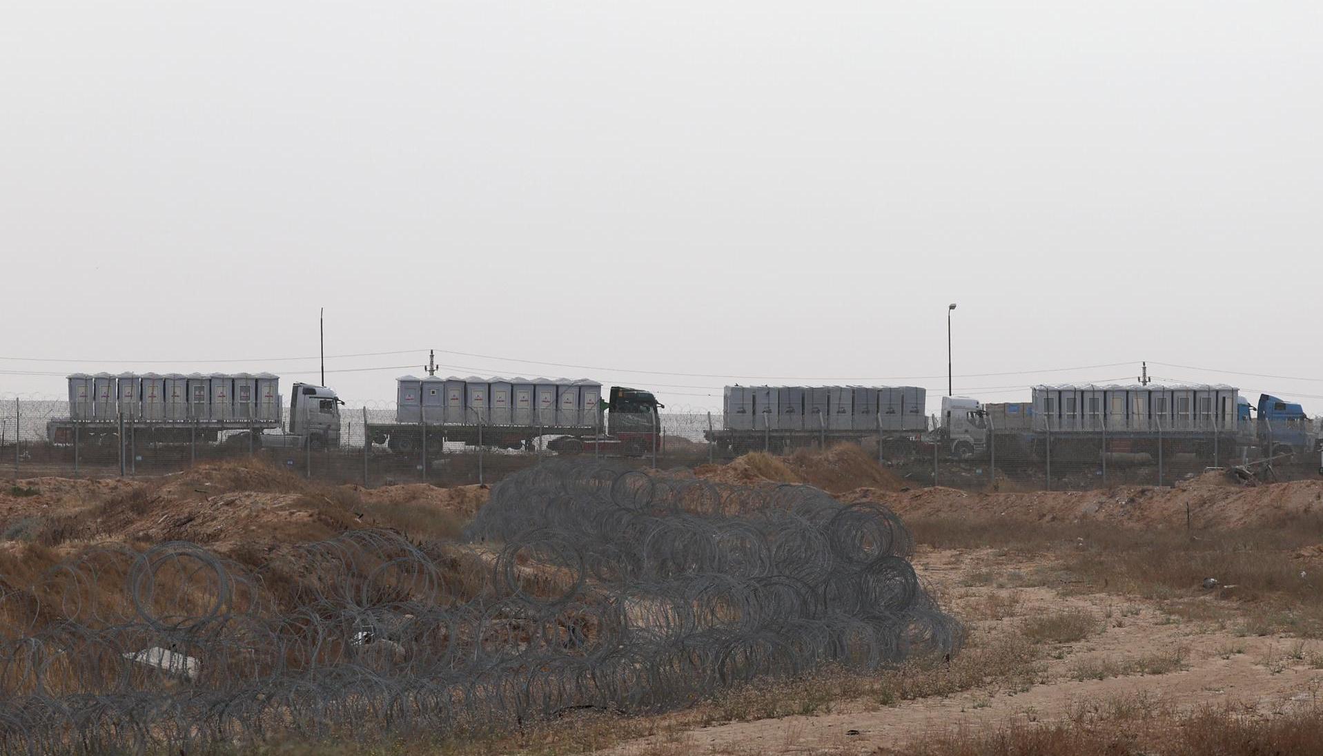 Ayuda que ha llegado a Gaza desde Egipto.