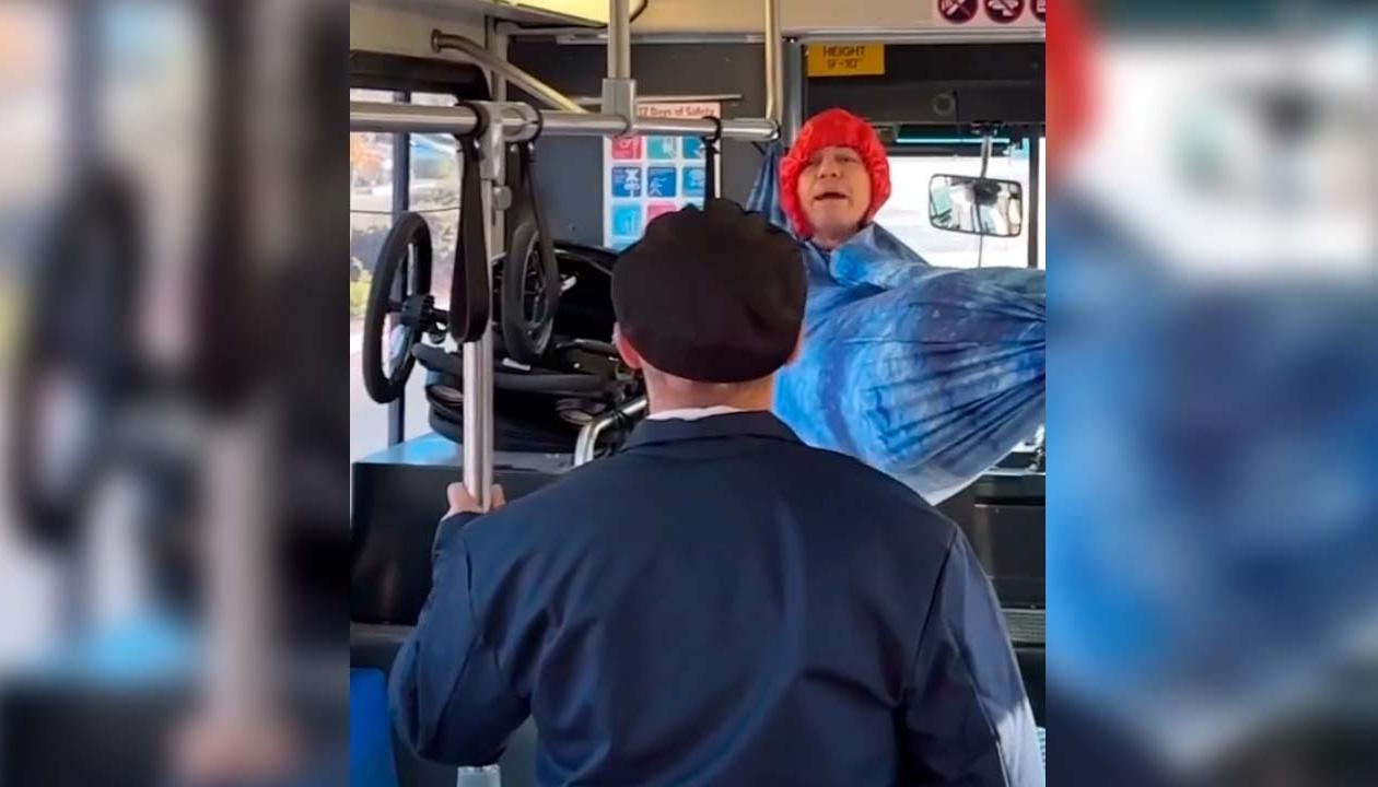 Hombre colgado en una hamaca.