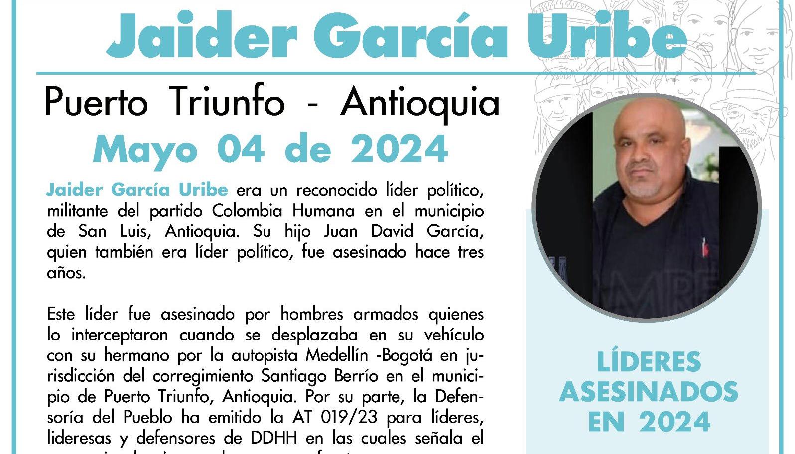 Jaider García Uribe.