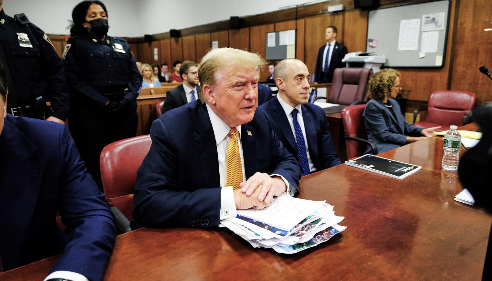 El expresidente Donald Trump en su juicio penal en la Corte Suprema del Estado de Nueva York.