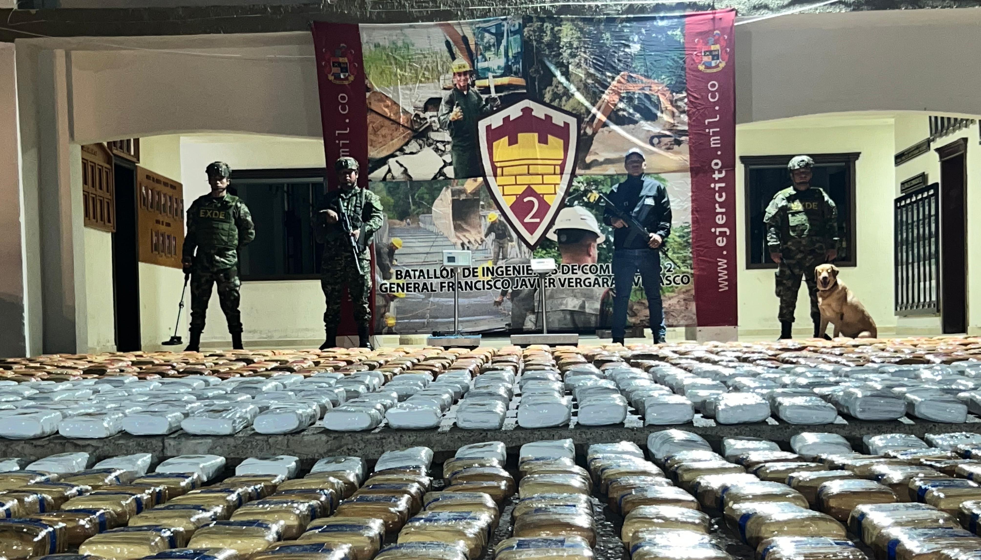 Marihuana incautada por el Ejército. 