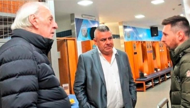 César Menotti, Claudio Tapia y Lionel Messi.