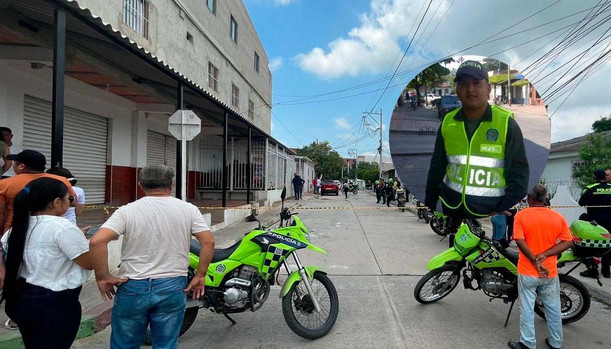 El patrullero Jaider Amador Quessep fue baleado en esta cuadra del barrio San Luis. 