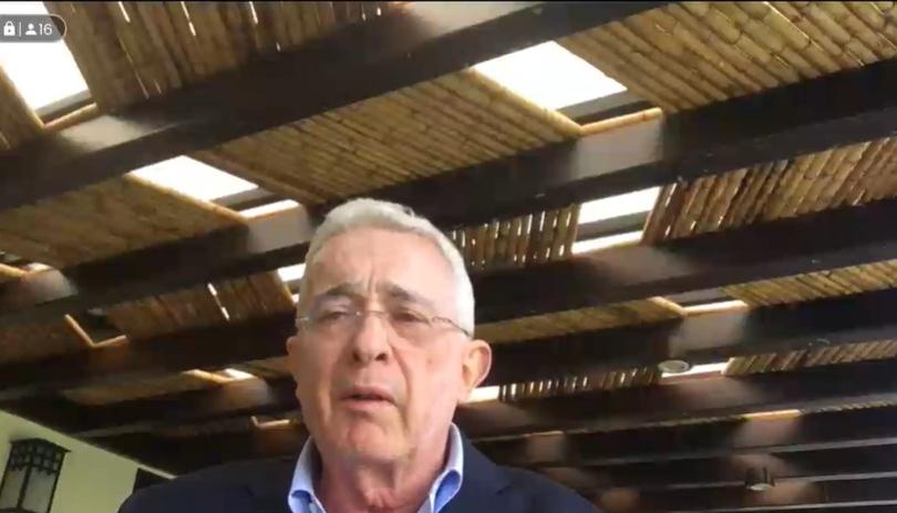 Álvaro Uribe en la audiencia de formulación de acusación. 