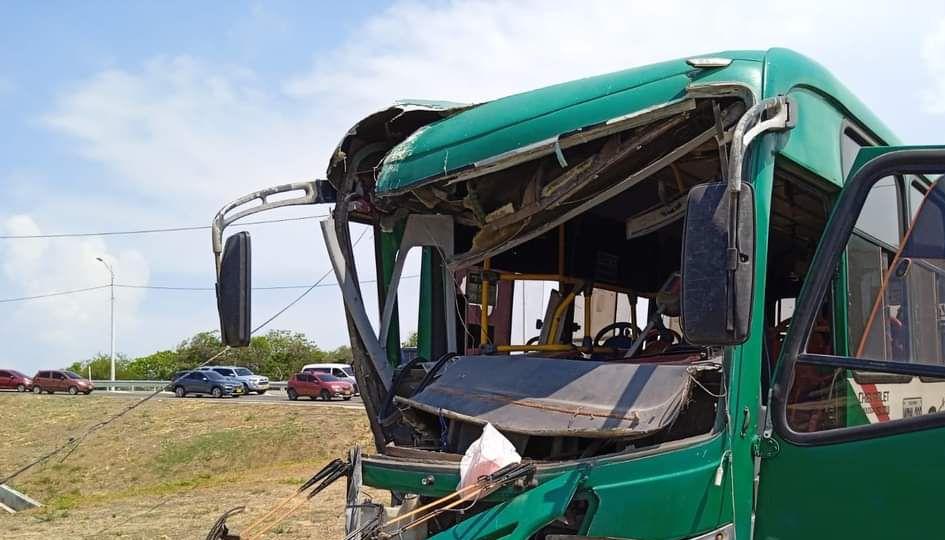 Bus accidentado de la empresa Sobusa.