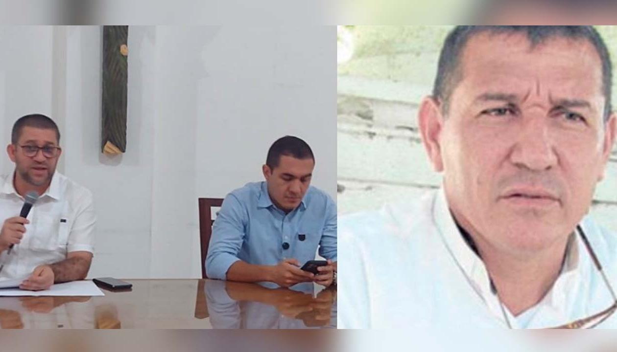 El presbítero Jesús Antonio Orozco Pabón y el abogado Diego Duque Zuluaga 