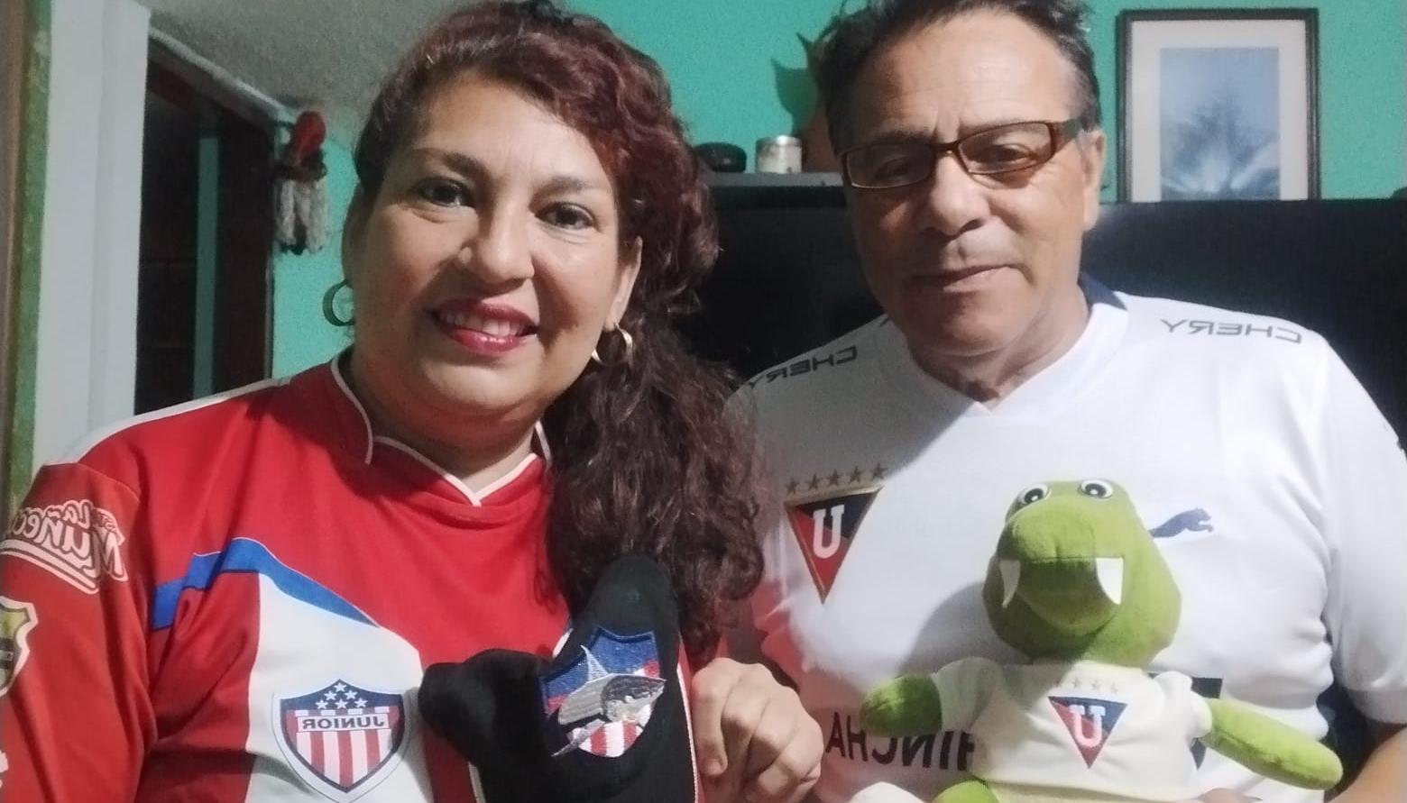 La barranquillera Estela Ochoa y su esposo ecuatoriano Ángel Silva. 