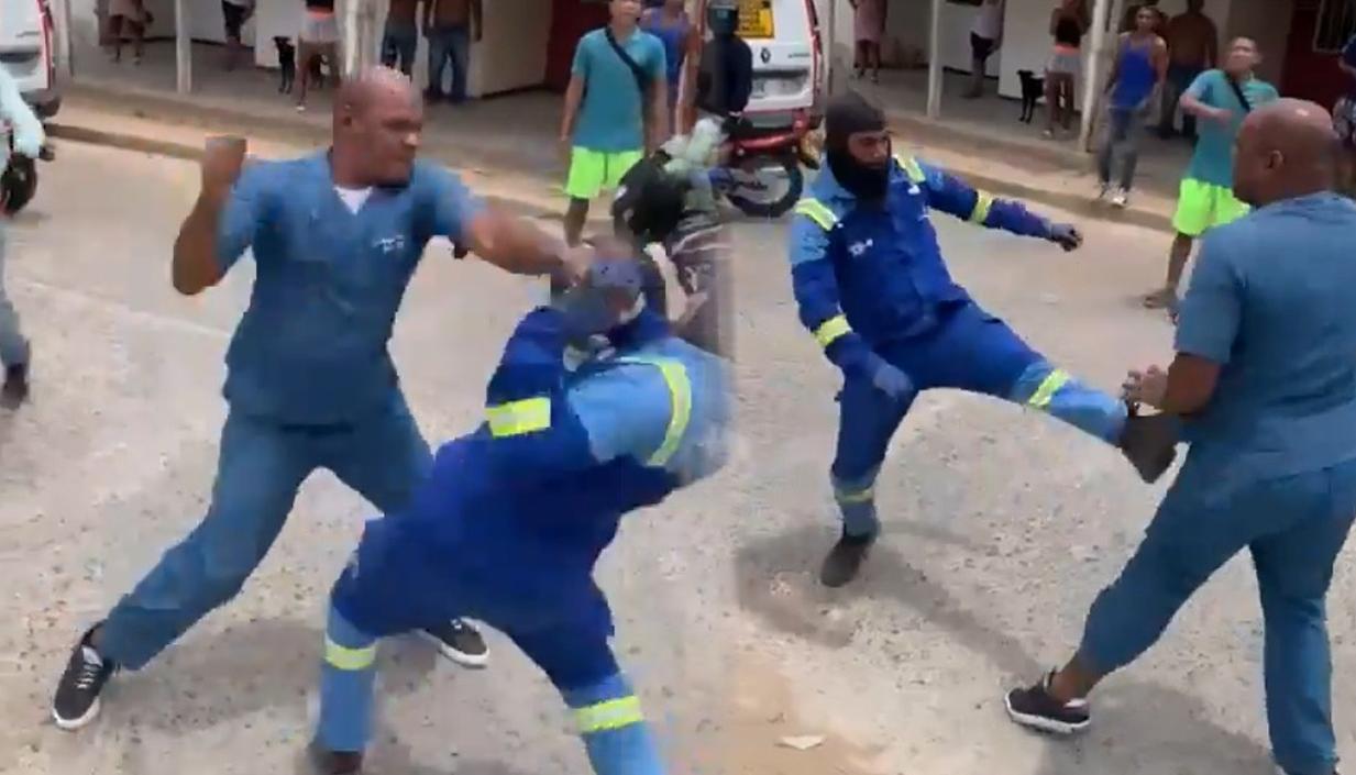 Usuario y técnico de Air-e peleando. 