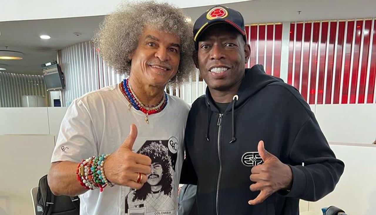 Carlos 'Pibe' Valderrama y Faustino Asprilla, dos de los exfutbolistas que presentaron la demanda.