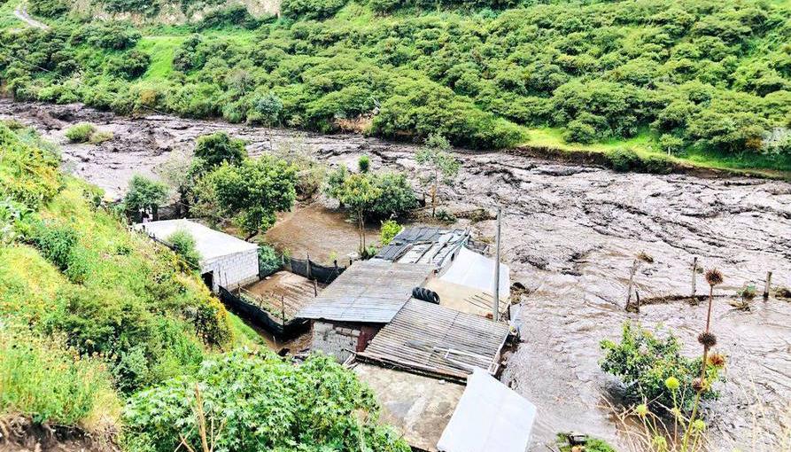 Así quedó el caserío El Placer, en la zona de Río Verde, Ecuador, tras el alud