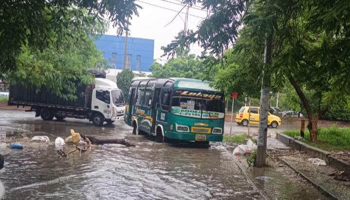 Bus de servicio público en desvíos no autorizados.