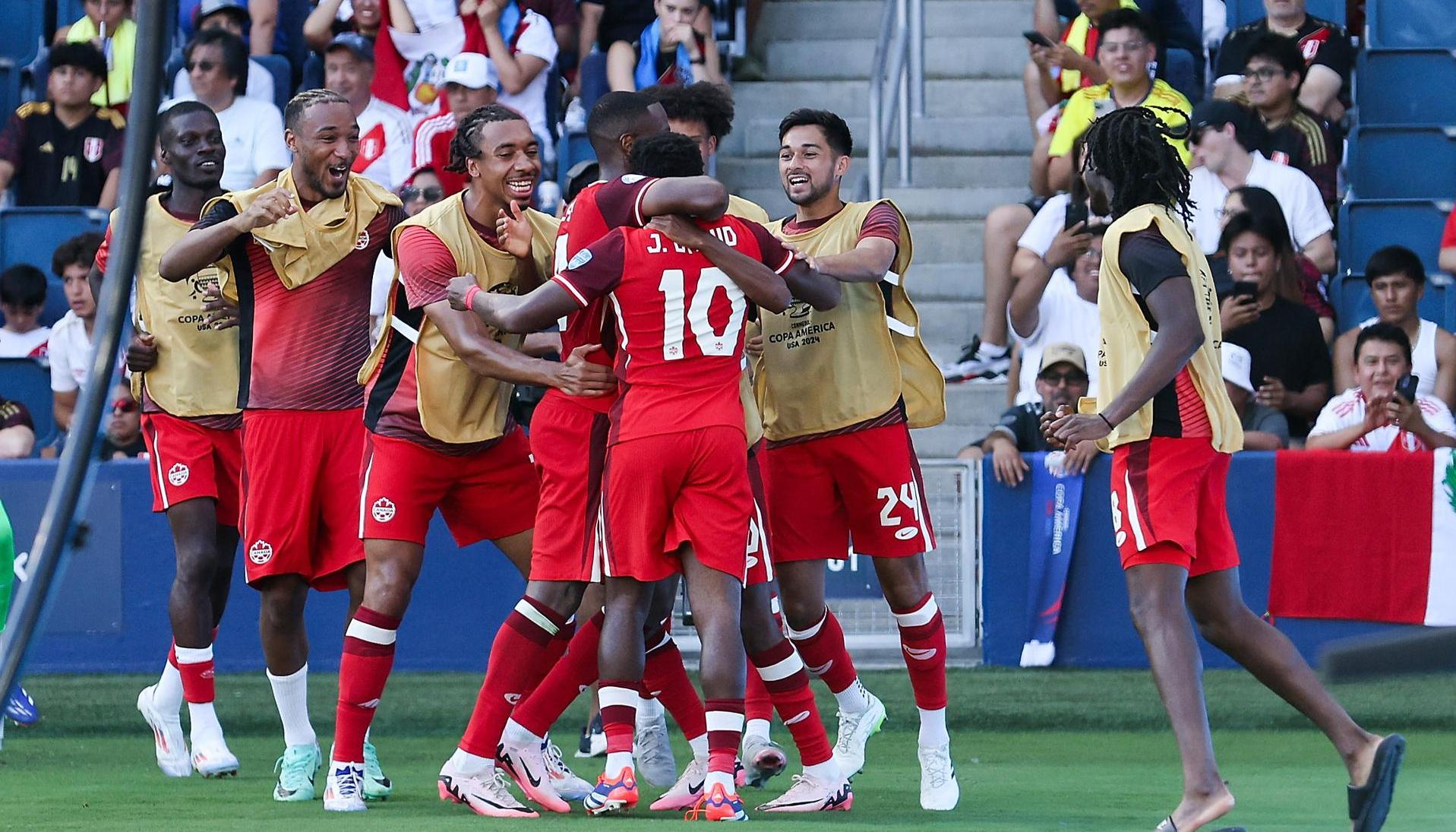 Celebración de la selección de Canadá. 