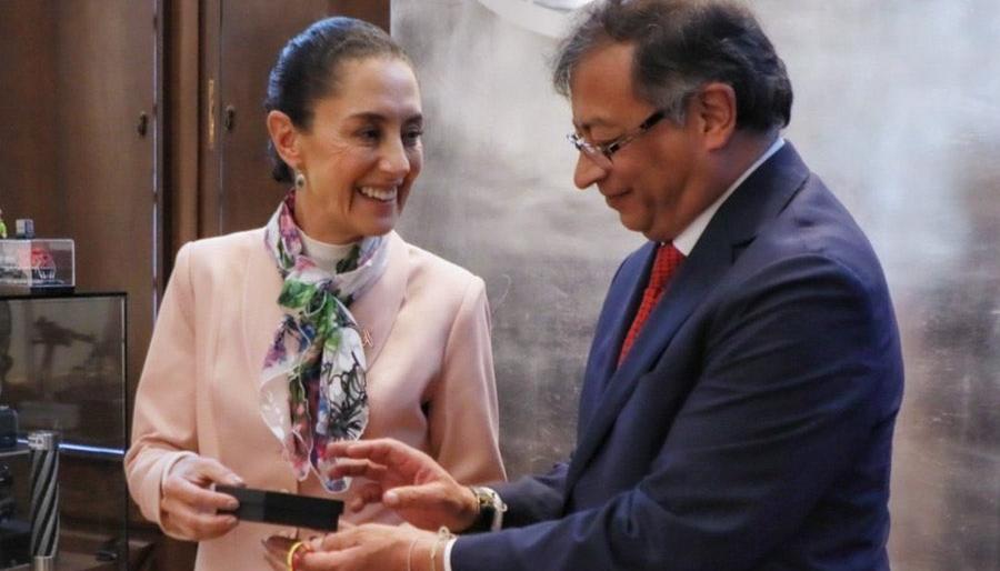 Claudia Sheinbaum y el presidente de Colombia Gustavo Petro.