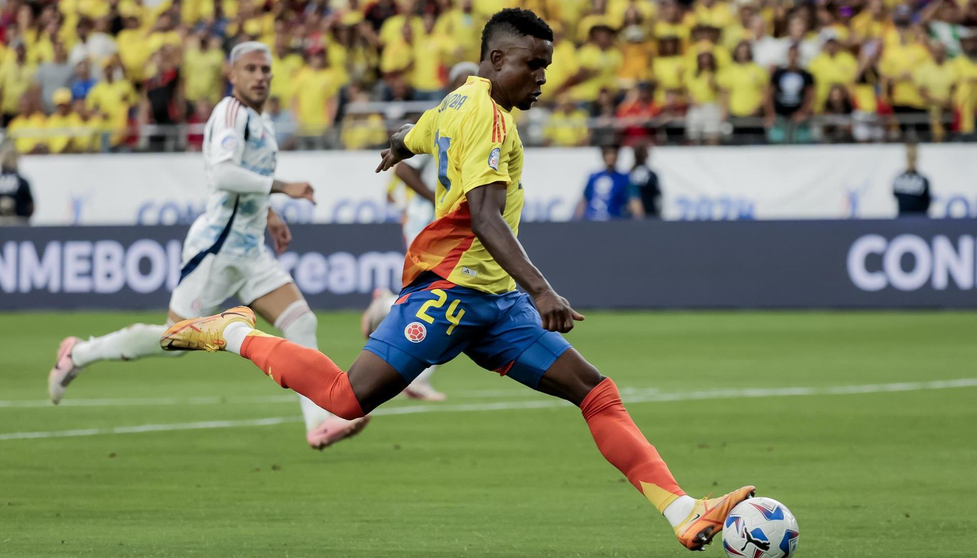Jhon Córdoba en el partido de este viernes ante Costa Rica. 