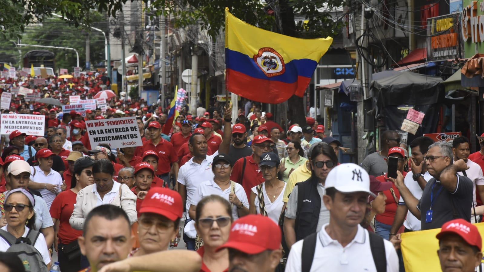 Docentes marcharon en Barranquilla